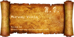 Murvay Viola névjegykártya